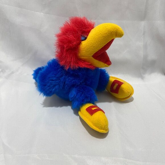 Vintage University of Kansas Mascot Jayhawk Dan Brechner Stuffed Plush Toy 6 In - Picture 4 of 7